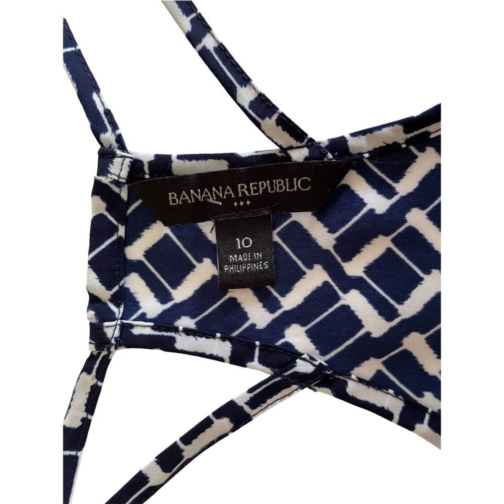 Banana Republic Navy and White Maxi Dress Women’s Size 10 - Picture 8 of 11